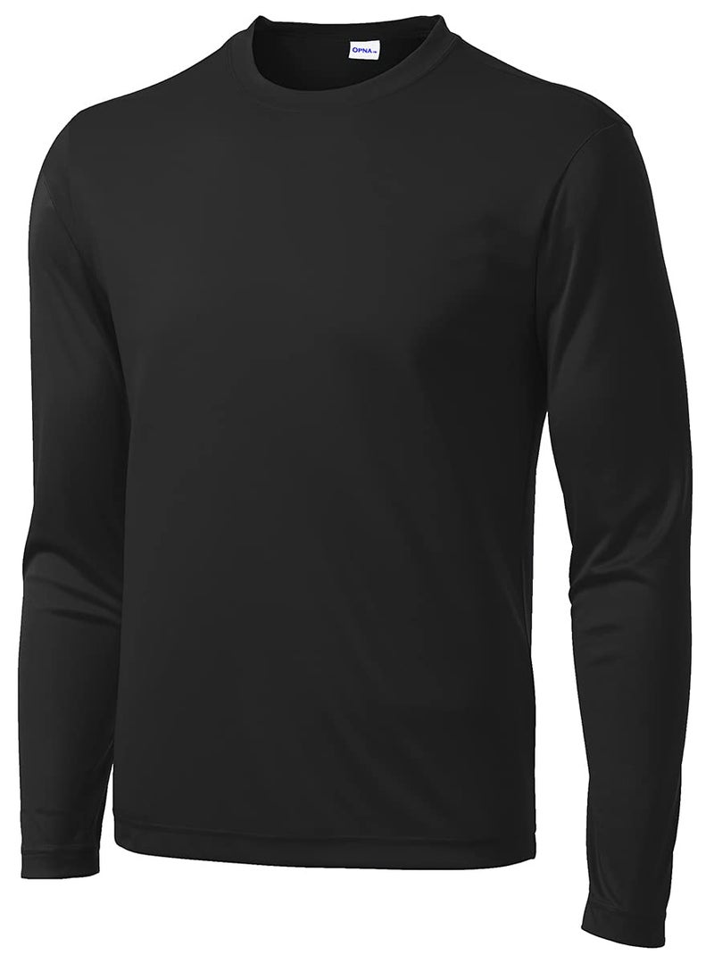 Opna Men's Long Sleeve Moisture Wicking Athletic Shirts Black-L - Image 1
